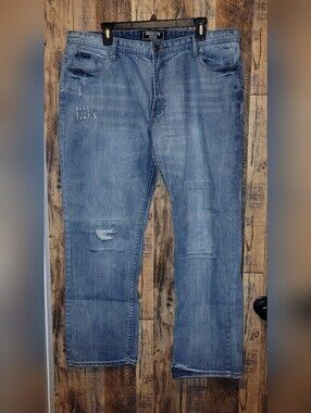 Brooklyn Works Men's Straight Jeans in Faded Blue